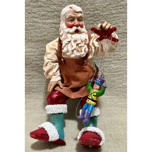 Vintage 1995 Clothtique Possible Dreams Santa with Marionette Figurine 8.5 inch